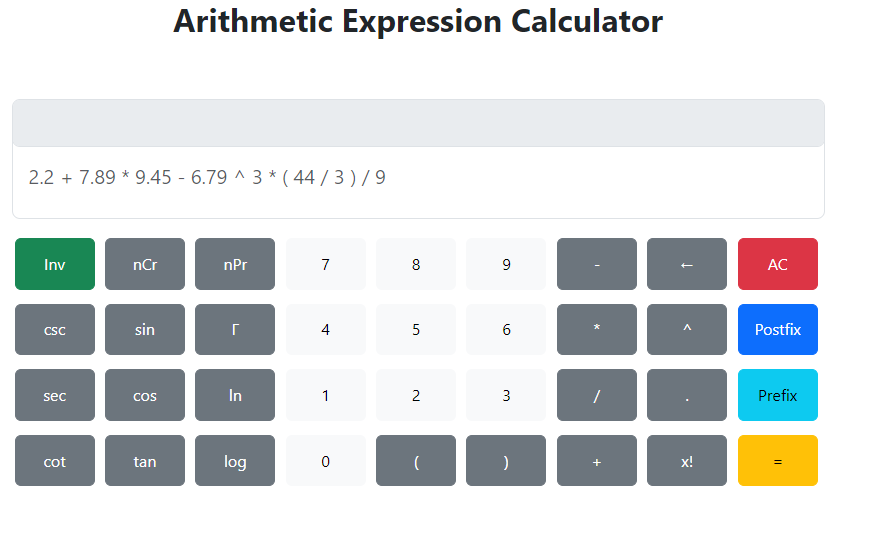 Arithmetic Expression Calculator